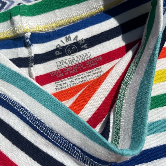 Primary "Ivory Rainbow" PJ Long-Sleeve Top and Pants, Size 6-7, Play - Picture 12 of 12